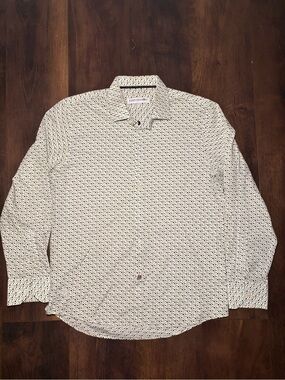 John Lennon Men’s Medium Retro Mod Geometric Button Up Shirt